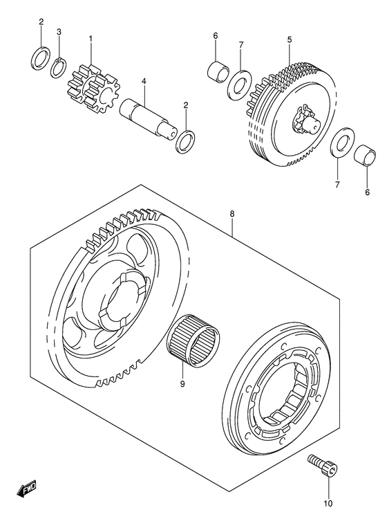 DR-Z400 Муфта стартера