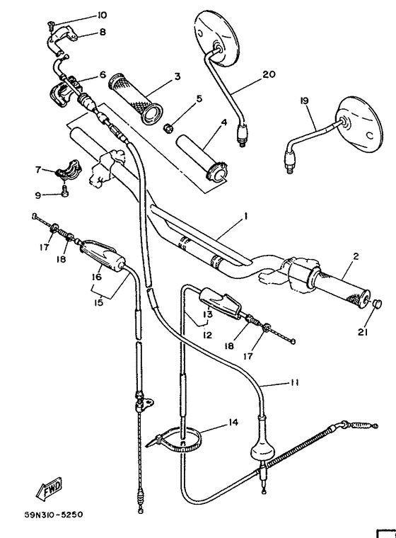 Steering handle. cable