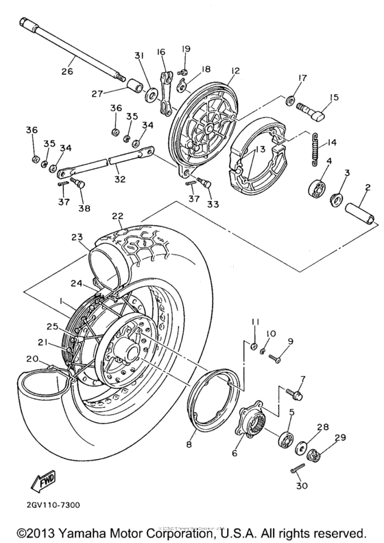 XV535SHC Переднее колесо