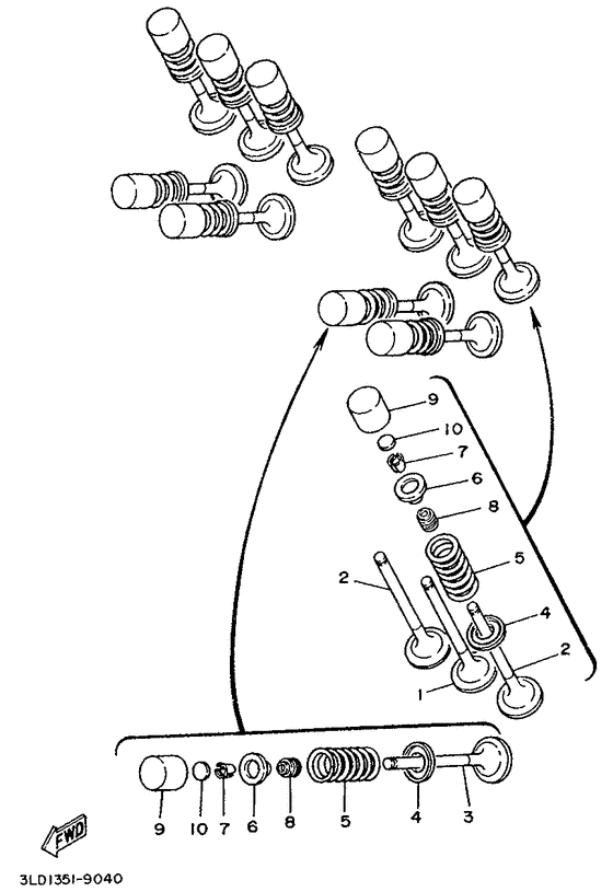 TDM850E Клапана