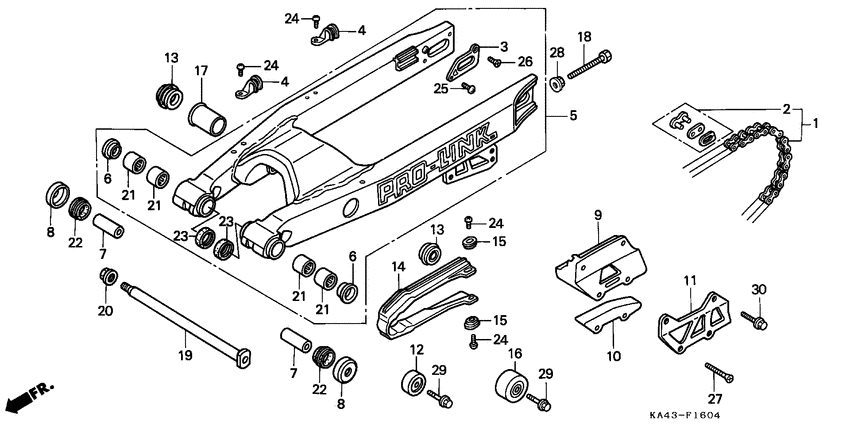 Rear fork/drive chain