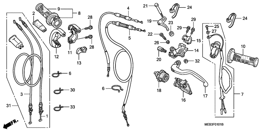 Handle lever/switch/cable
