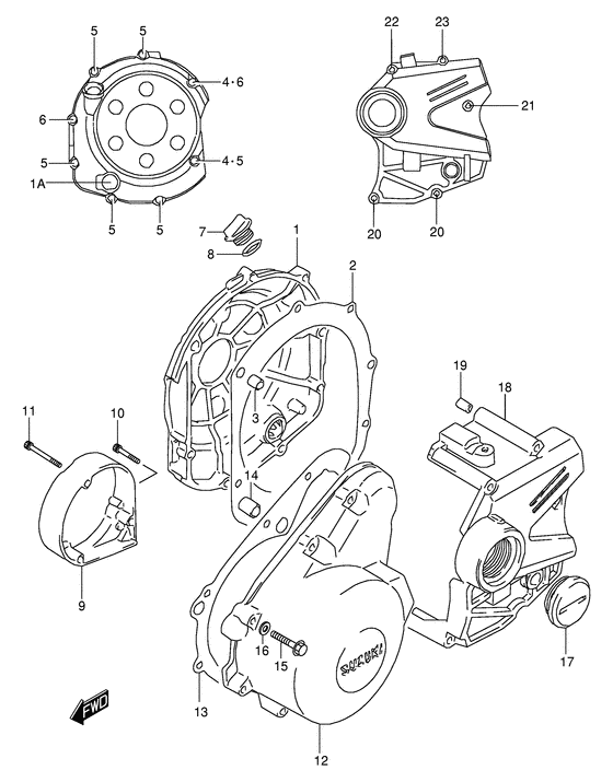 Crankcase cover ass`y  (v