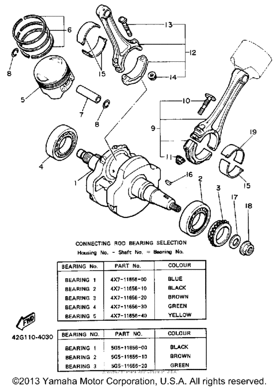 XV1100A Коленчатый вал и Поршень