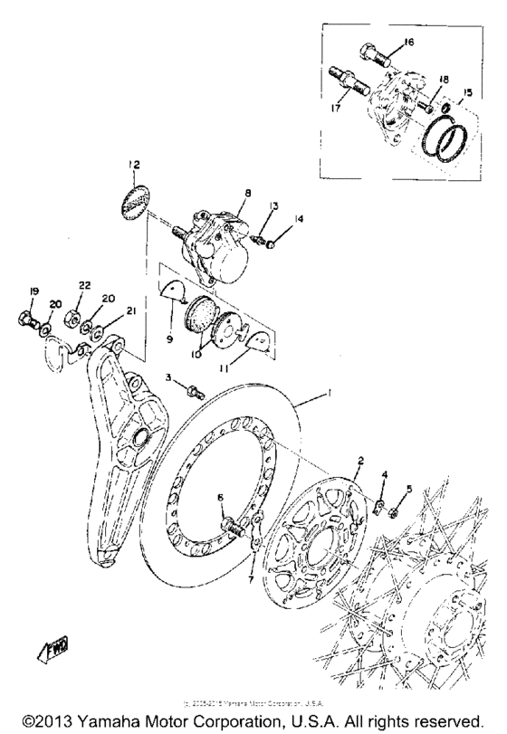 Rear disc brake-caliper