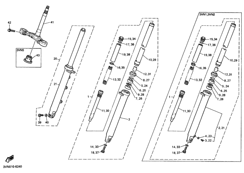 Front fork assy(ur silv