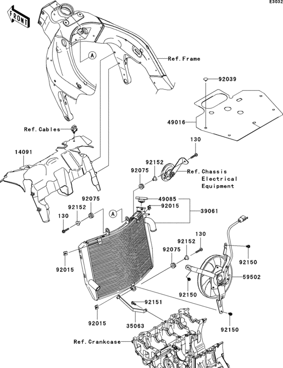 ZX600 Радиатор