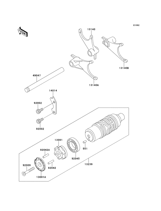 ZG1000 Валы и вилки переключения передач