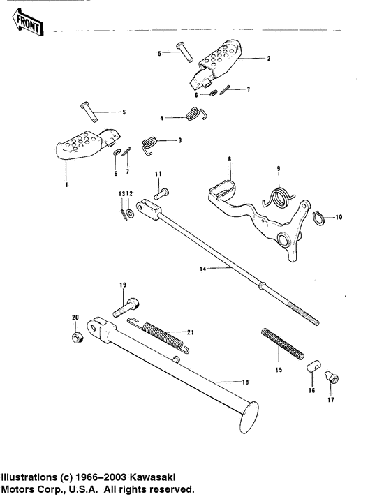 Footrests/stand/brake pedal