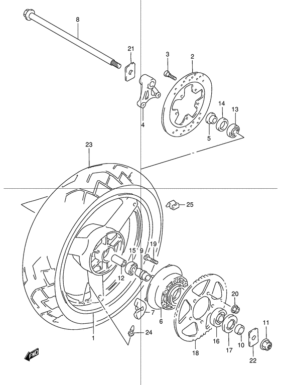 Rear wheel complete assy