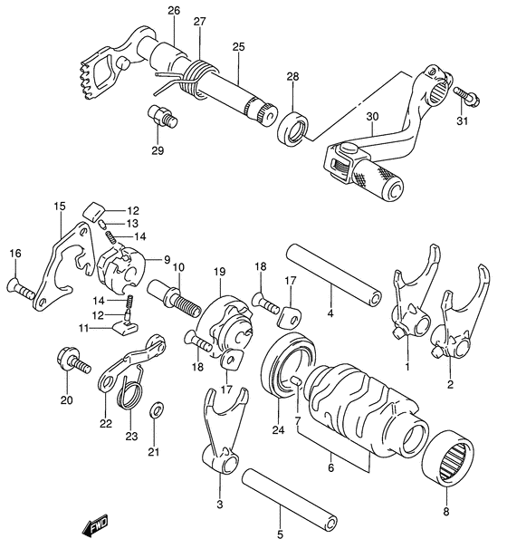 RM85 Переключение передач