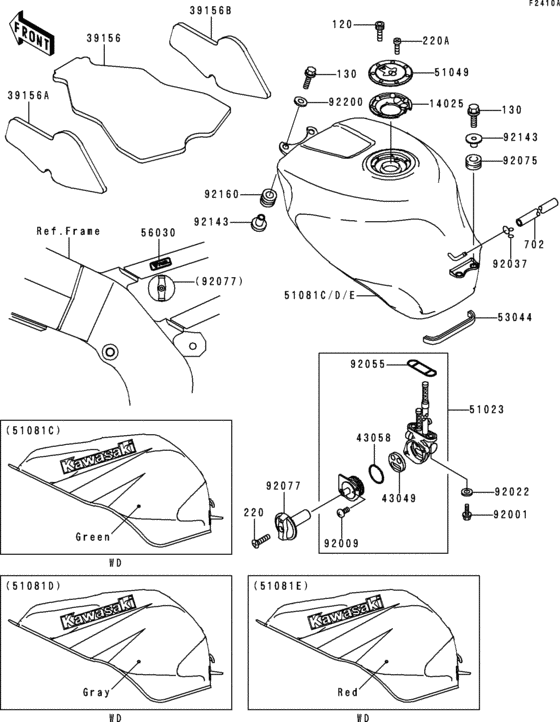 ZX600 Fuel tank(zx600-h2)