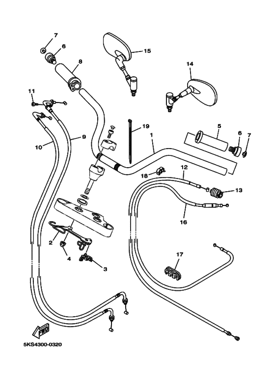  Рулевой рычаг и кабель
