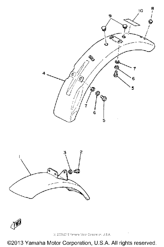 Front fender-rear fender