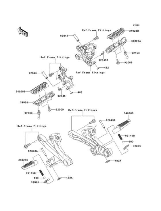 ZX1400 Подножки