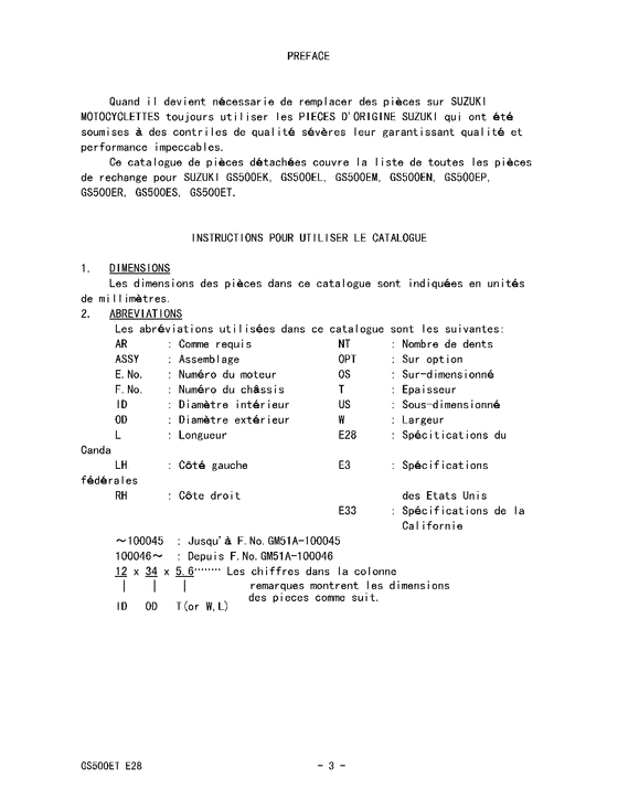 GS500 Catalog preface