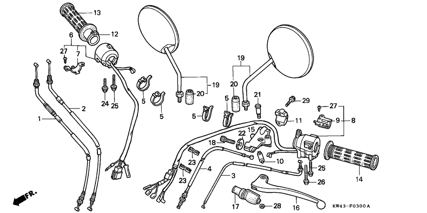 Handle lever/switch/cable