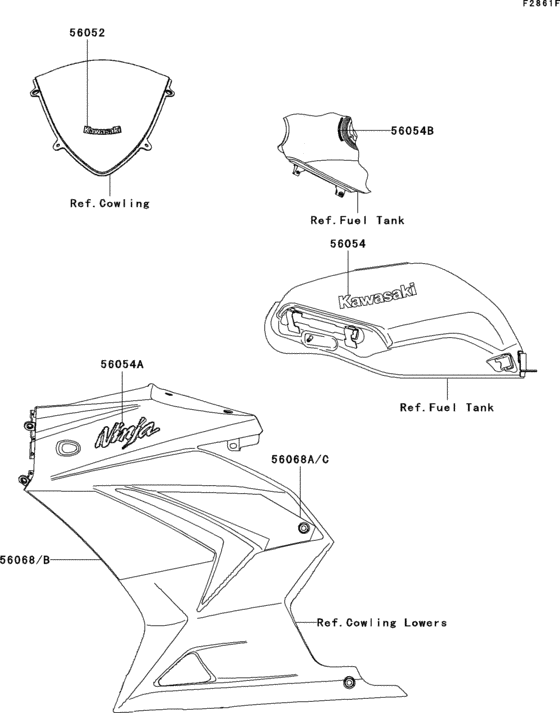 EX250 Decals(black / green)(j9fa)