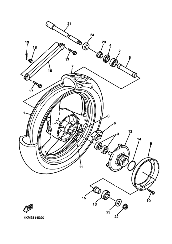 Rear wheel complete assy