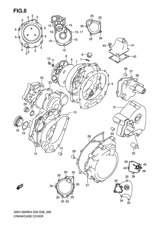 Crankcase cover ass`y  (v
