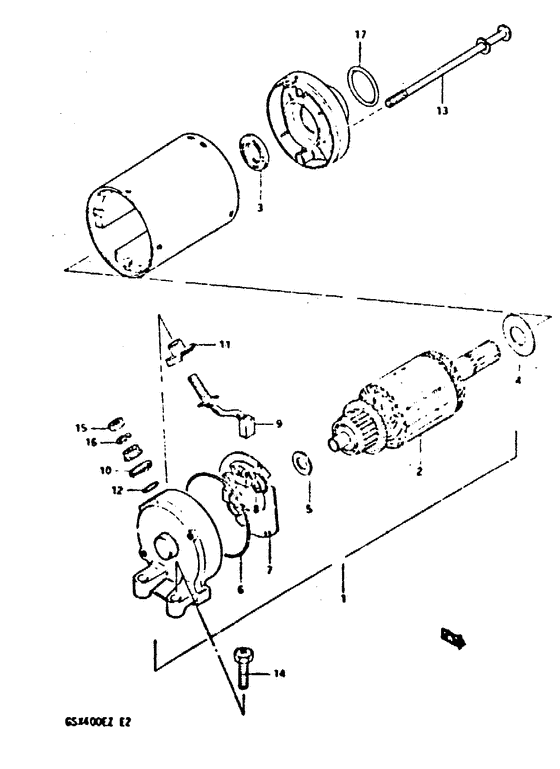 GSX400 Стартерный мотор