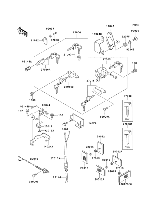 Ignition switch/locks/refiectors
