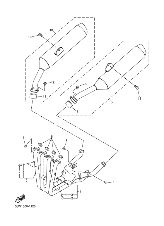 FJR1300 Выхлопная система