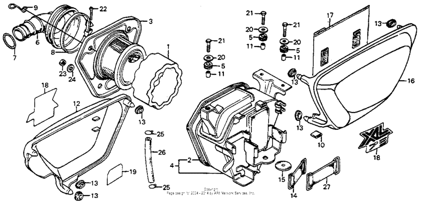 XL75 Air cleaner + side cover 79