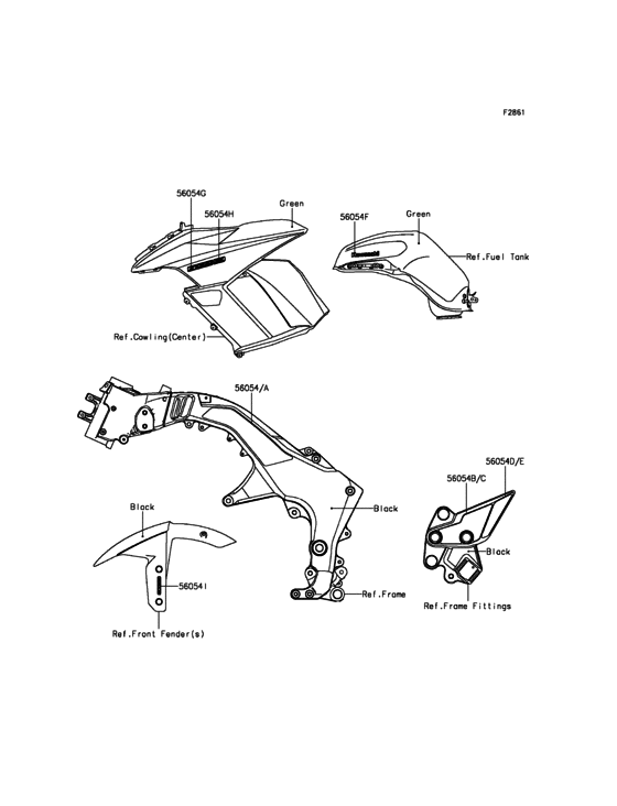 ZX1000 Decals(Green)