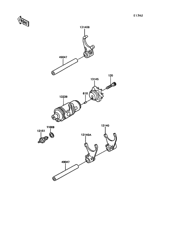KL600 Валы и вилки переключения передач