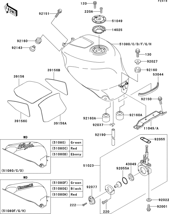 Fuel tank(1/2)(zx750-p1-p3)