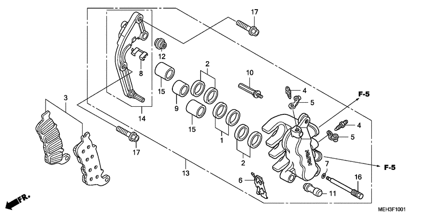 L. front brake caliper