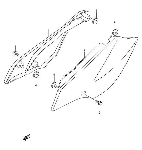 DR-Z125 Обтекатель задний