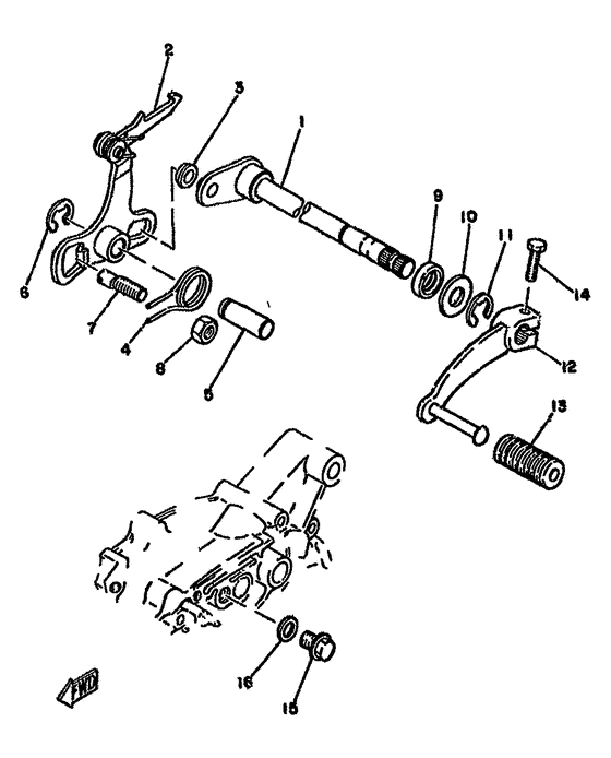 Shift shaft. pedal