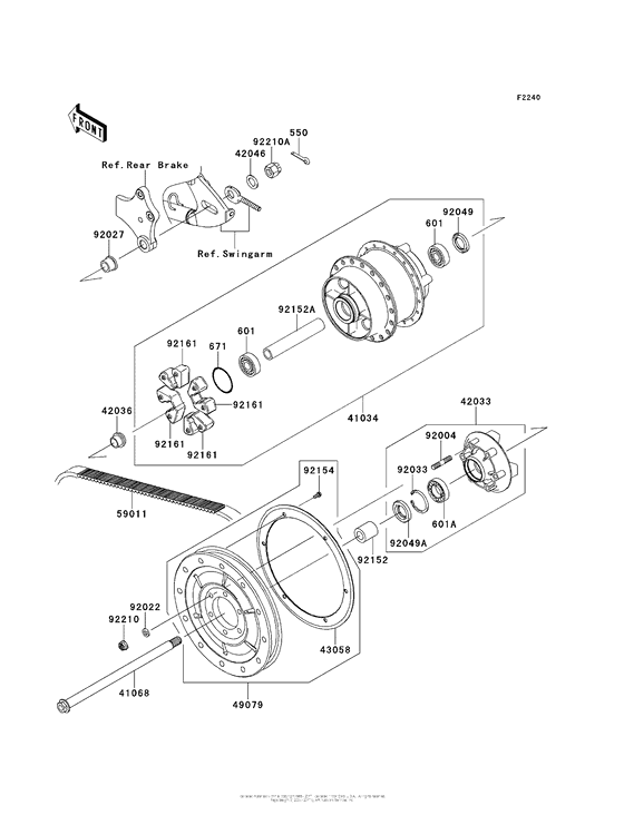 VN900 Заднее колесо и цепь