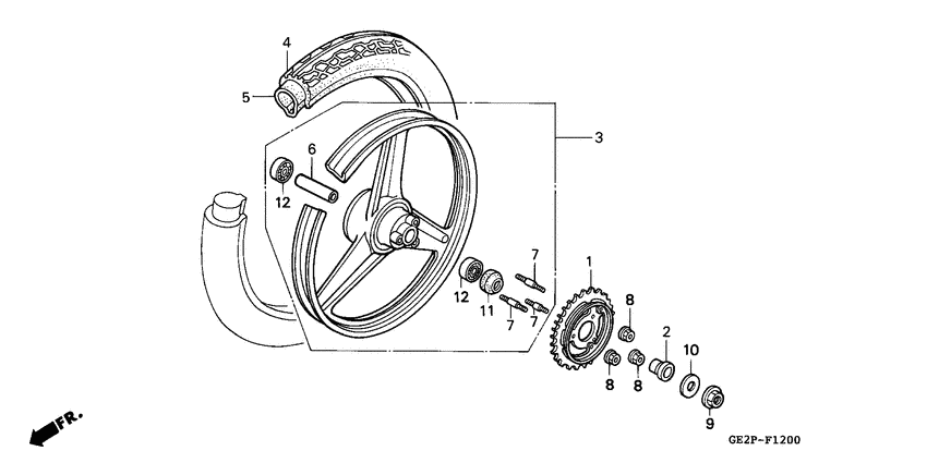 Rear wheel complete assy