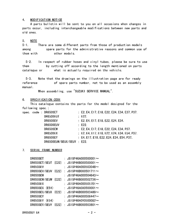 DR650 Catalog preface