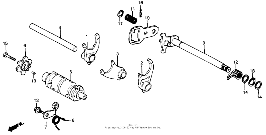 XR200R Shift drum 86-93