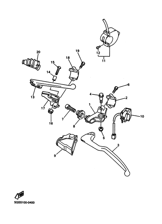 WR400F WR400FM Interruptor  manillar&palanc