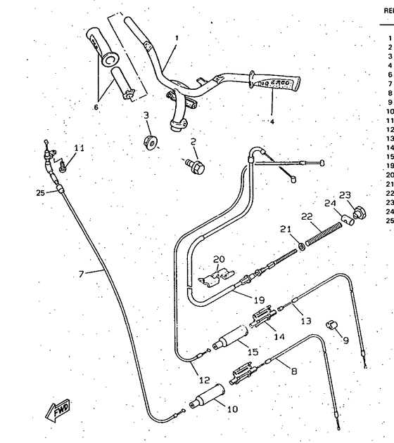 CW50RS Steering handle. cable