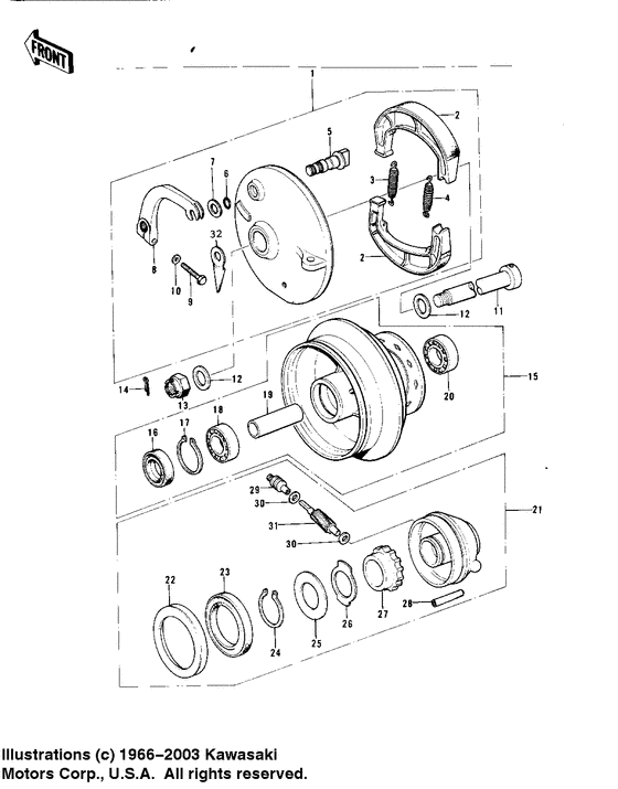 Front hub/brake