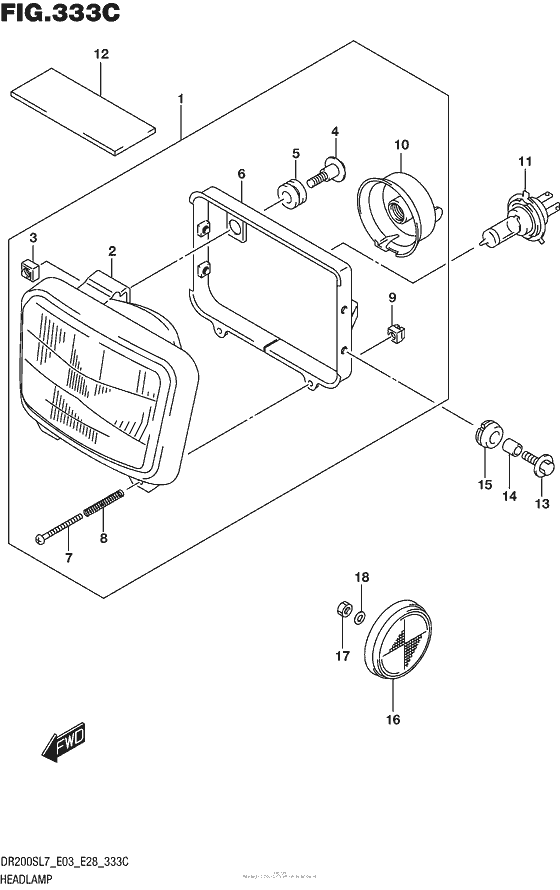 Headlamp (Dr200Sl7 E33)