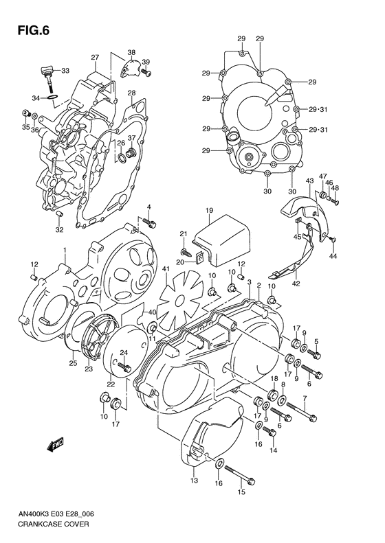 Crankcase cover ass`y  (v