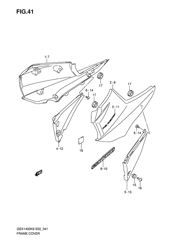 GSX1400 Обтекатель задний