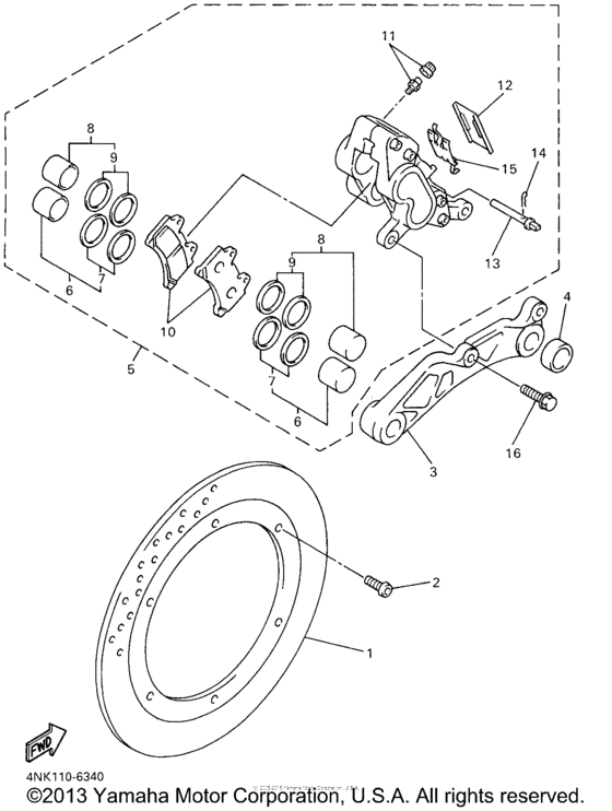 XVZ1300ANC Задний суппорт