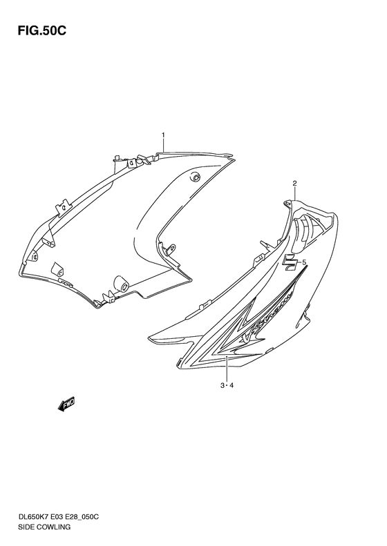 DL650 (ABS) Side cowling