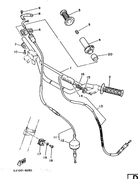 Steering handle. cable