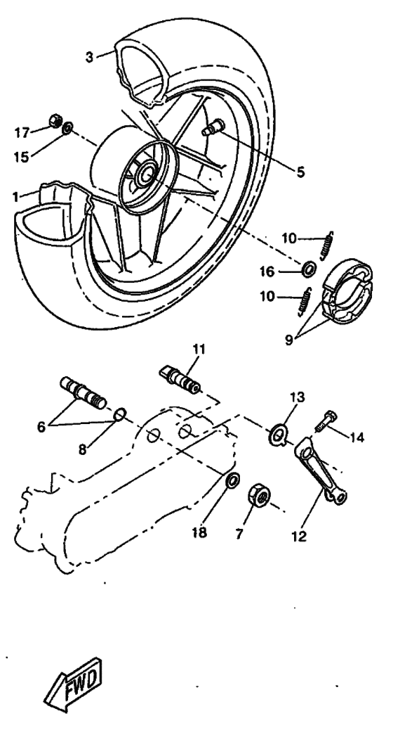 Rear wheel complete assy