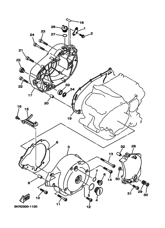 Crankcase cover ass`y  (v