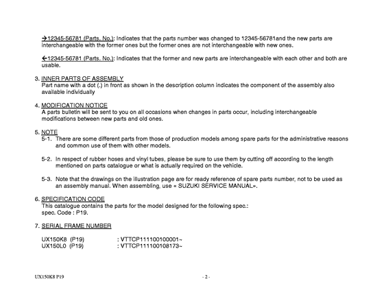 UX150 Catalog preface